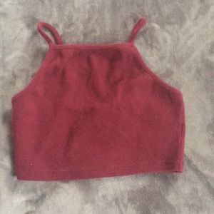 Burgundy crop top tank